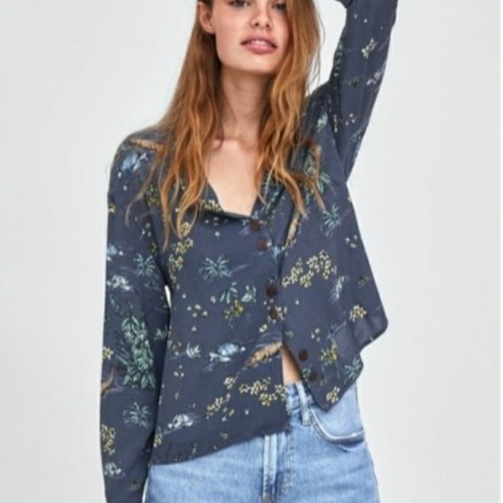 Zara trf collection Alligator Blouse